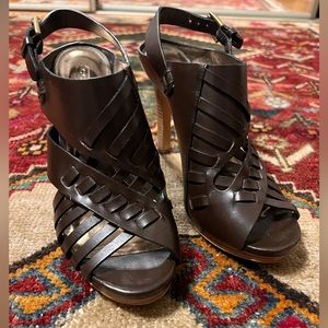 COACH Bessy Brown Leather Heel  7.5 B